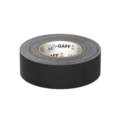 ProTapes 2" Width Pro Gaff Premium Matte Cloth Gaffer's Tape with Rubber Adhesive, 11 Mil Thick, 55 Yd Length, Black (Pack of 1)