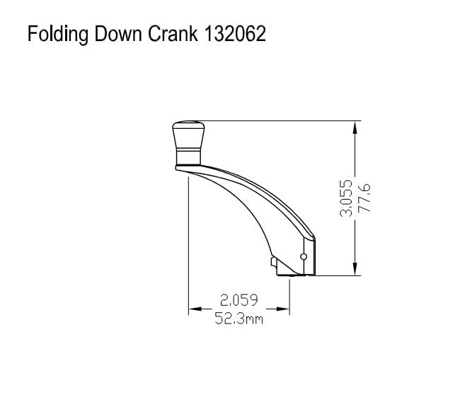 ACME Window Hardware folding down crank handle, replacement for window parts, 3-pack