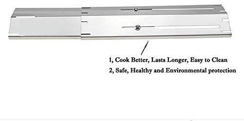 Universal Adjustable Stainless Steel Heat Plate Plate Shield, Heat Tent, Flavorizer Bar, Burner Cover, Flame Tamer (Expands from 11.75" up to 21" L) for Brinkmann 810,4 PCS