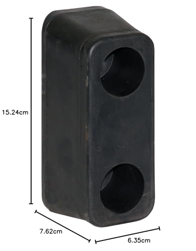 Buyers Products B5540 Molded Rubber Bumper, 2-1/2 X 3 X 6 Inch, Set of Two Bumpers For Truck And Trailer Protection, Durable Dock Bumper For Equipment And Delivery Bays