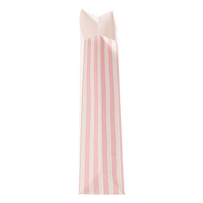 Bag Tek 2 LB Disposable Lunch Bags, 100 Sturdy Take Out Bags - Flat Bottom, Great For Restaurants, Cafes, And Bakeries, Pink And White Paper Popcorn Bags, Versatile, For Grocery - Restaurantware