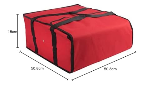 Pizza Carrier Insulated Bags Extra Large for Deliveries – Holds up to 4 Fresh Pizzas, Insulated Pizza Carrier Delivery Bag (Red)