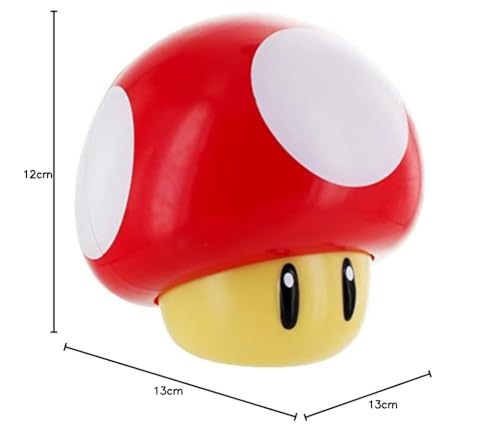 Super Mario Brothers Mushroom Figure Light – Officially Licensed Collectible Movie Merchandise with Sound, Gifts for Boys, Kids Bedroom Accessories | Paladone