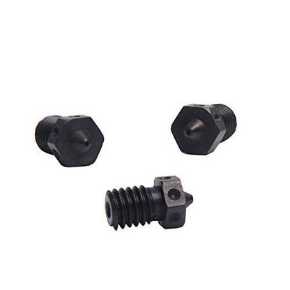 4pcs Hardened Steel Nozzles V6 Nozzle 0.4mm Compatible with V6 Hotend Prusa i3 MK3 MK3S Prusa mini Anycubic Mega 3D Printer Printing PEI PEEK or Carbon Fiber Filament (4x0.4mm)