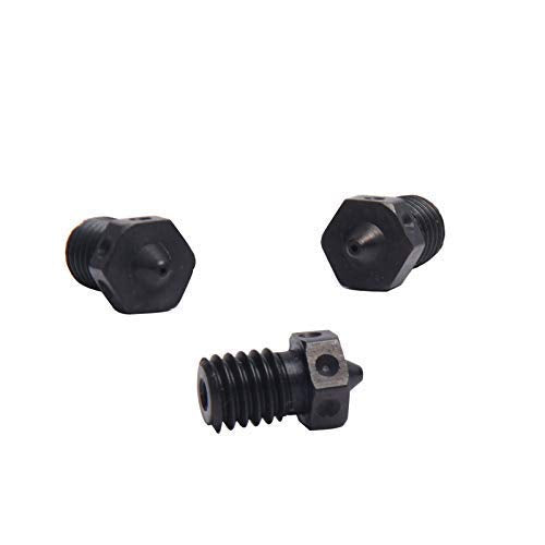 4pcs Hardened Steel Nozzles V6 Nozzle 0.4mm Compatible with V6 Hotend Prusa i3 MK3 MK3S Prusa mini Anycubic Mega 3D Printer Printing PEI PEEK or Carbon Fiber Filament (4x0.4mm)