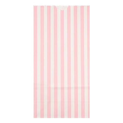 Bag Tek 2 LB Disposable Lunch Bags, 100 Sturdy Take Out Bags - Flat Bottom, Great For Restaurants, Cafes, And Bakeries, Pink And White Paper Popcorn Bags, Versatile, For Grocery - Restaurantware