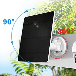 Solar Panel for Security Camera Outdoor, Solar Panel Charger for Rechargeable Battary Powered Surveillance Camera, IP65 Waterproof,13ft Cable，360°Adjustable Mounting (1)