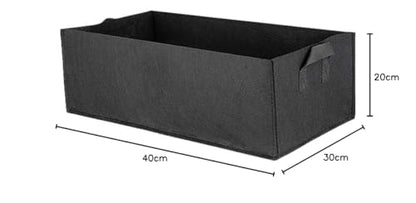 DOITOOL Square Grow Bags 6Pcs Non-Woven Fabric Garden Bed Flower Vegetable Planting Bag Planter Pot Container for Nursery Garden (40x30x20cm Black)