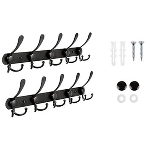 Wall Mounted Coat Hat Rack,Wall-Mounted Hooks (Black 2pcs)
