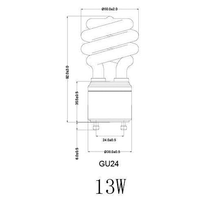 KOR (4 Pack) 13 Watt Mini Spiral - GU24 Base - (60W Equivalent) - T2 Mini-Twist - CFL Light Bulb (Cool White (4100K), CFL)