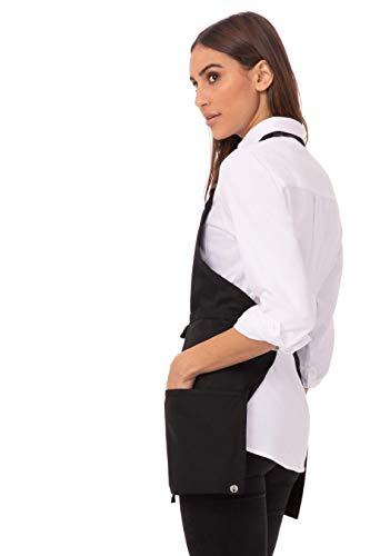 Chef Works Unisex Three Pocket Apron, Black, One Size (2 Pack)