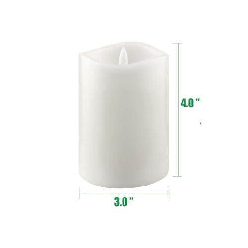 Stonebriar 3 Count White Real Wax 3x4 Flameless LED Pillar Candles with Remote and Timer