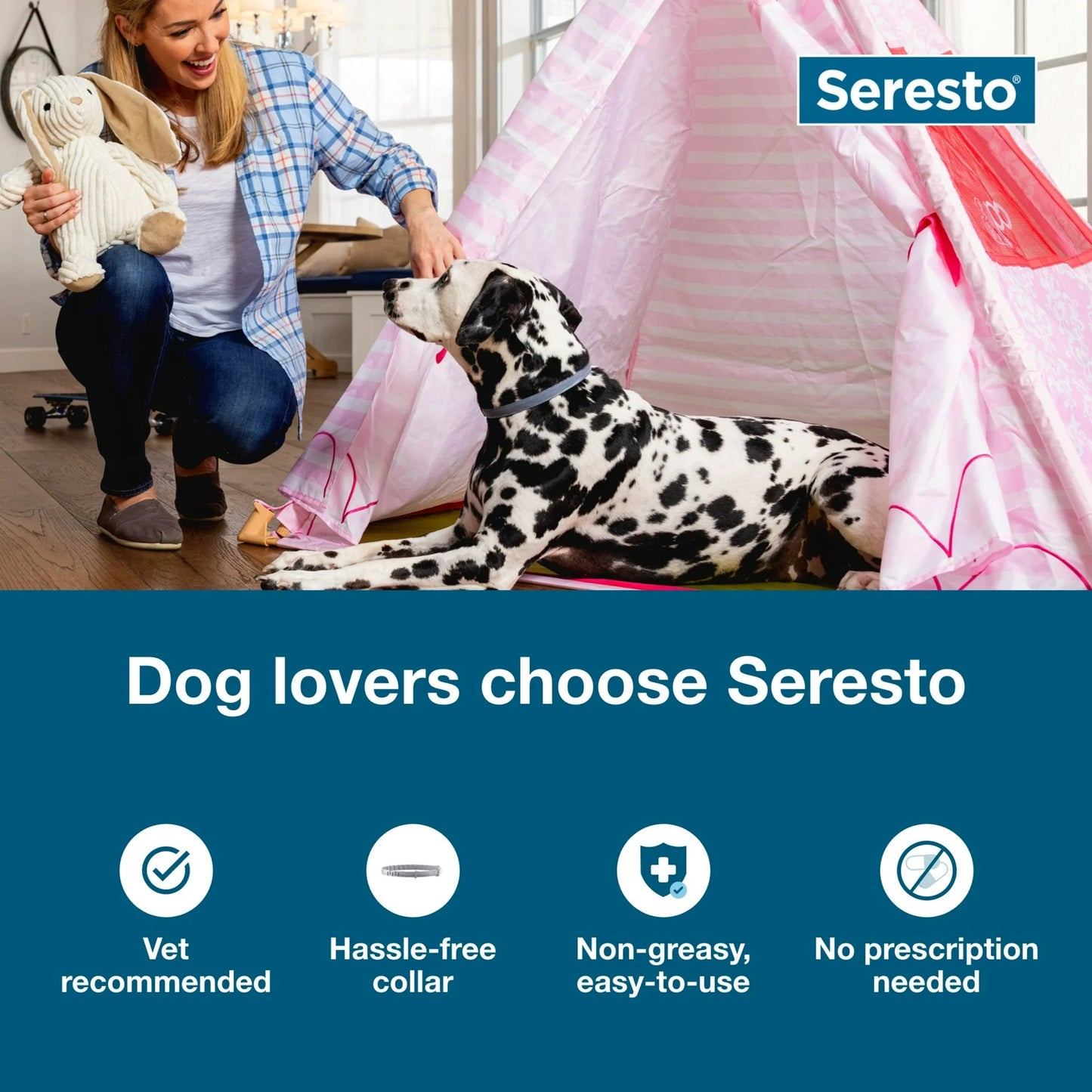 Seresto™ 8-Month Flea & Tick Prevention Collar for Large Dogs (Over 18 lbs)