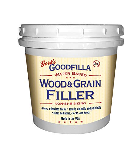 Water-Based Wood & Grain Filler (Trowel Ready) - Red Oak - 1 Quart by Goodfilla | Replace Every Filler & Putty | Repairs, Finishes & Patches | Paintable, Stainable, Sandable & Quick Drying