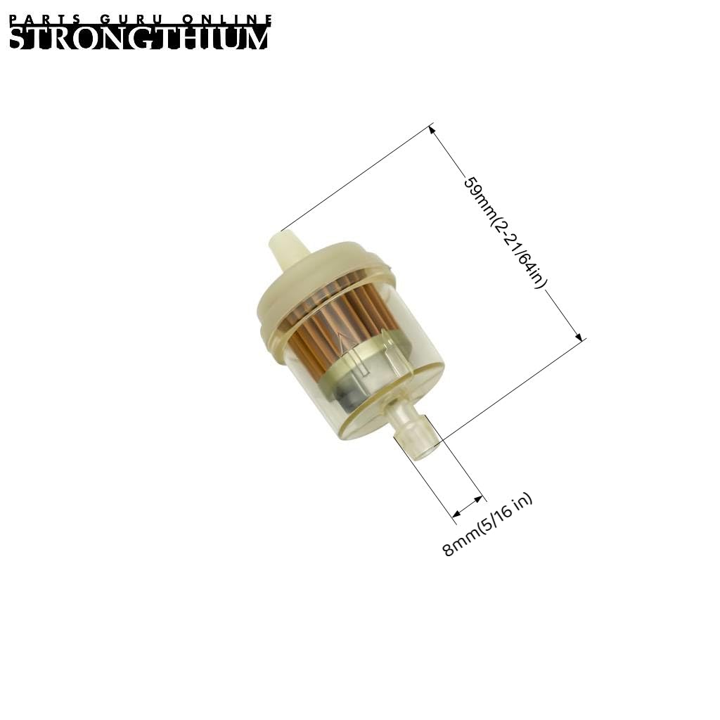 STRONGTHIUM 1/4 in Gas Fuel Line Hose with Clamps Valve & Filters Kit Compatible with Briggs & Stratton Craftsman MTD Kawasaki Kohler Small Engines Generator Powersports Rubber 6.6FT