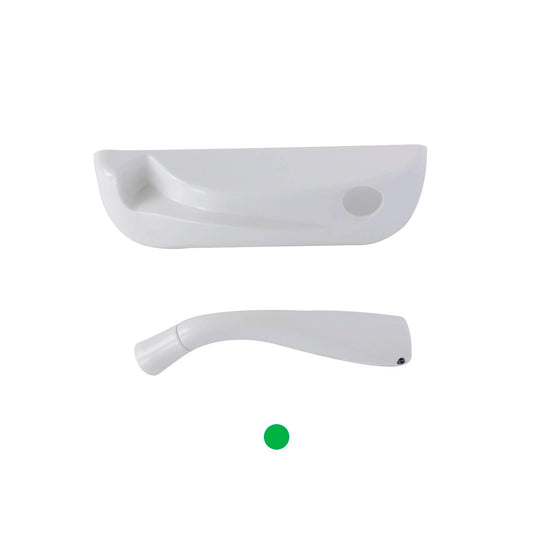 ACME Window Hardware Decore Operator Cover and Folding Crank Handle, Green dot, White Color.