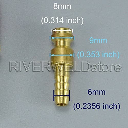 RIVERWELD Argon Quick Connect Fittings Hose Connector for QQ300 PTA DB SR WP 17 18 26 TIG Welding Torch 2set