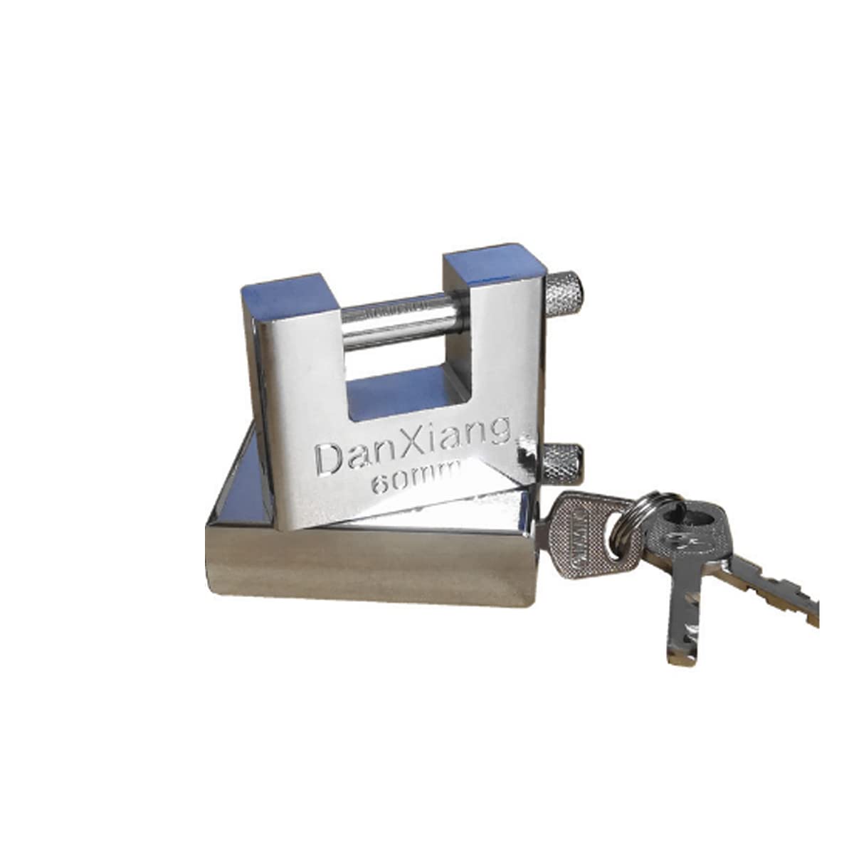 D-Shaped Heavy Duty Security Padlock with 3 Keys,Hardened Solid Steel Hardware Monoblock Lock,8mm Thick Shackle for Garages,Containers,Sheds, Lockers,Gates and Warehouse Protection Locks