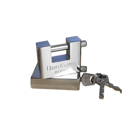 D-Shaped Heavy Duty Security Padlock with 3 Keys,Hardened Solid Steel Hardware Monoblock Lock,8mm Thick Shackle for Garages,Containers,Sheds, Lockers,Gates and Warehouse Protection Locks