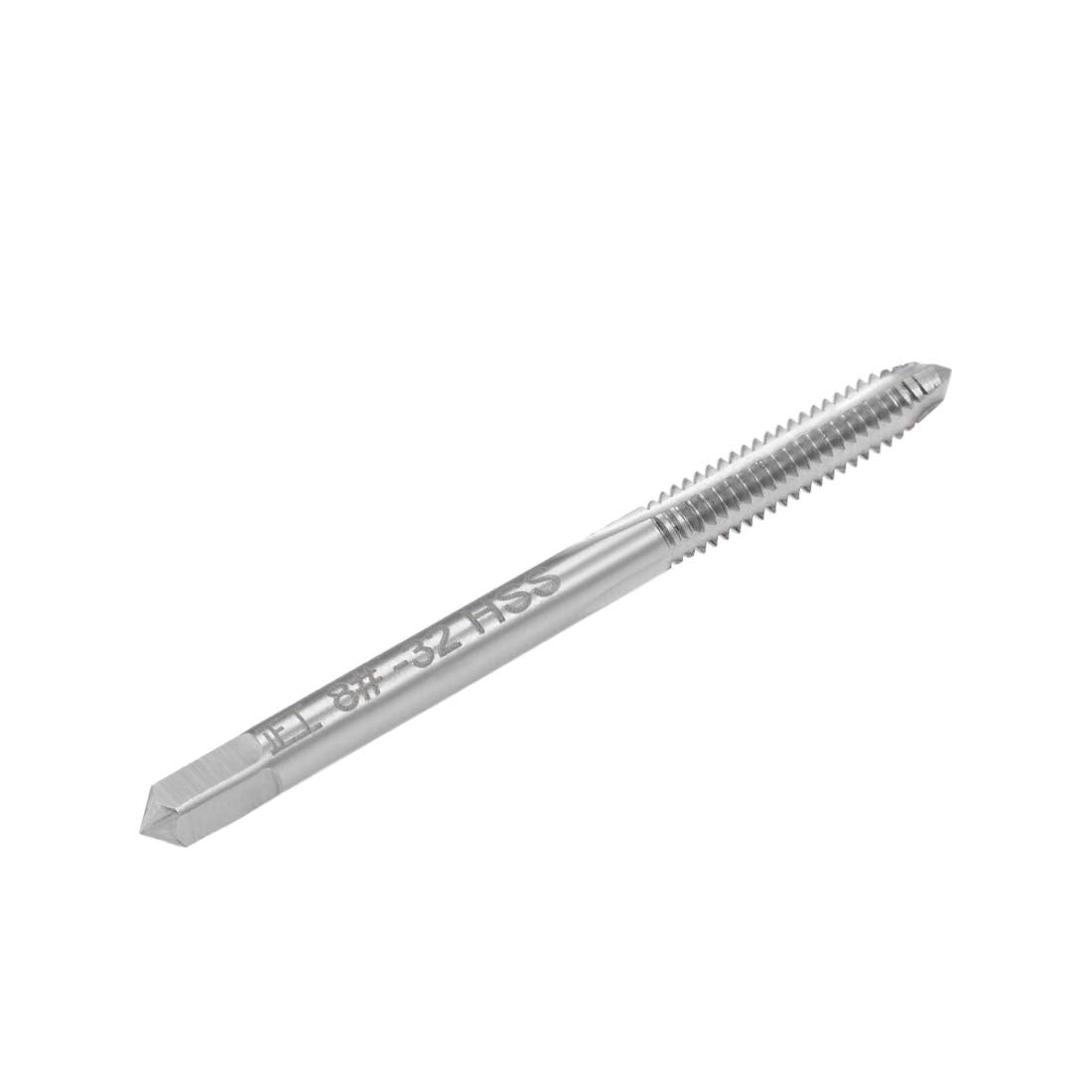 uxcell Machine Tap #8-32 UNC Thread 2B Class 3 Flutes High Speed Steel Screw Threading Tap Tapping Tool 5pcs