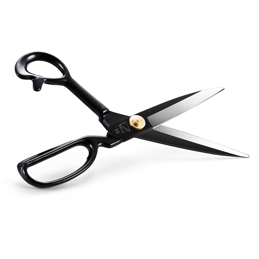Sewing Scissors - Fabric Scissors 10 inch - Tailor's Dressmaking Shears Heavy Duty for Fabric, Leather Cutting, Sewing, Dressmaking, Tailoring, Altering (Right-Handed, Black)