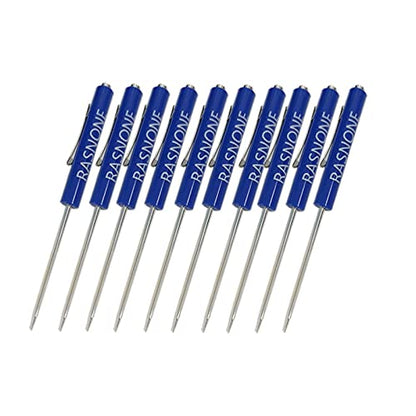 RASNONE 10pcs Magnet Top and Pocket Clips Pocket Screwdriver Strong Magnetic Slotted Mini Screwdriver Blue