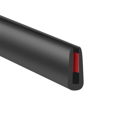 Rubber Edge Trim, 1mm(1/16") Self Adhesive Flexible U Channel Edge Protecter for Sheet Metal, Car Doors, U Shaped Sharp Edge Protecter, Fit for 0-2mm(0-3/32") Width Edge, Black Color, 6m(20Ft)
