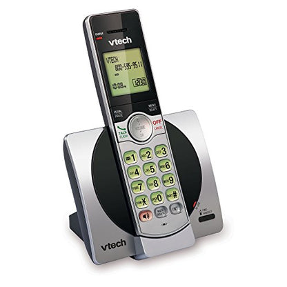 VTech DECT 6.0 Single Handset Cordless Phone with CID, Backlit Keypad and Screen, Full Duplex Handset Speakerphone, and Call Block Silver/Black - CS6919