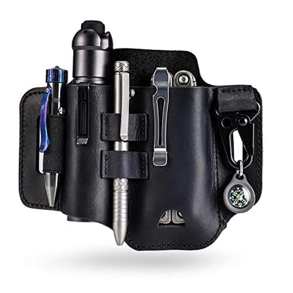 VIPERADE PJ35 Multitool Sheath for Belt, Leather EDC Pocket Organizer for Men, EDC Leather Sheath, EDC Belt Organizer, Multitool and Flashlight Holster