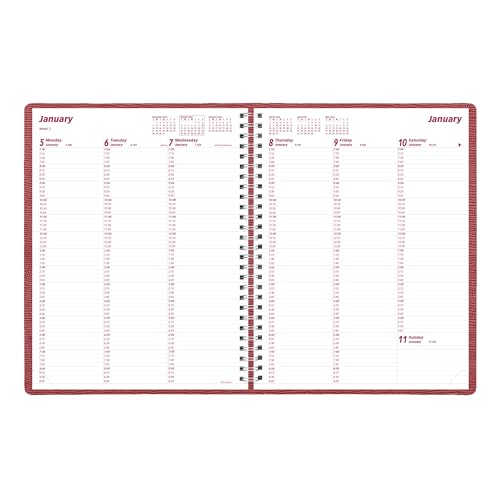 Brownline® 2026 Essential Weekly Planner, Appointment Book, 12 Months, January to December, Twin-Wire Binding, 11" x 8.5", Red (CB950.RED-26)