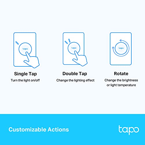 Tapo TP-Link Smart Button | Wireless Remote Dimmer Switch | 3-Way Control | Tap & Rotate HUB Required | 1+ Year Battery Life|Tapo S200D