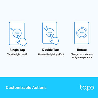Tapo TP-Link Smart Button | Wireless Remote Dimmer Switch | 3-Way Control | Tap & Rotate HUB Required | 1+ Year Battery Life|Tapo S200D