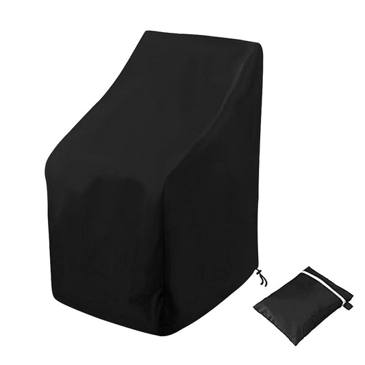 Uranshin Outdoor Patio Furniture Covers, Stackable Waterproof Chair Covers, 210D Oxford, Black, 25"L x 25"W x 47”H