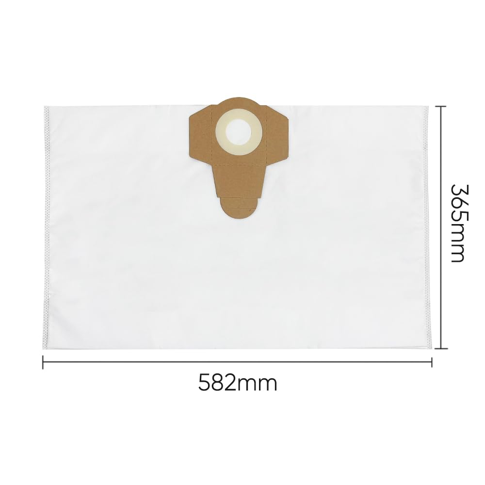 Vacurama Premium Cloth Bags for Kubota 4 to 12 Gallon Wet/Dry Shop Vacuum Systems (15-45.5 L), BigVac 55001. Also fits Toolmaster, Fixman, etc. Tear-Resistant, Non-Woven Cloth Material - 3-Pack