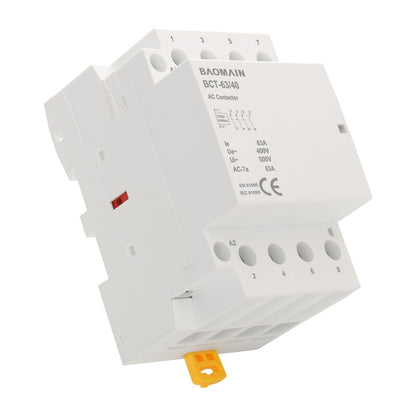 Baomain 110V AC 4-Pole Modular Contactor, 63A 4NC Normally Closed, DIN Rail Mount for HVAC, Motor, Pump & Lighting Control BCT-63/04-110VAC
