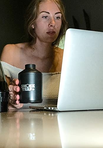 Smoke Trap + | Personal Air Filter (Sploof) - ECO Replaceable Filters - Long Lasting Smoke Filter 500+ Uses With Easy Exhale - Filters Have Zero Plastic Waste - (Black)