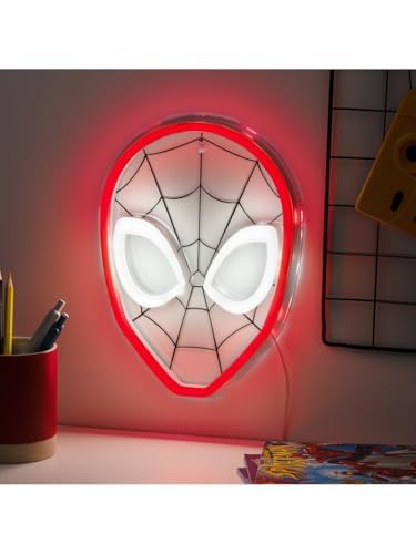 Spiderman Wall Mountable LED Neon Light Officially Licensed Marvel Accent Light for Boys and Girls Bedroom or Man Cave, Superhero Comic Collectible Gift - Paladone