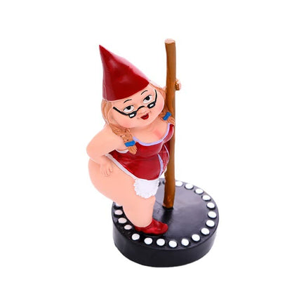 Pole Dancing Garden Gnome Statue,Funny Outdoor Indoor Dance Garden Collectible Figurine,Funny Resin Cartoon Gnome Figurine Pole Dancer,Dwarf Sculpture Ornament for Yard Lawn Patio Decoration