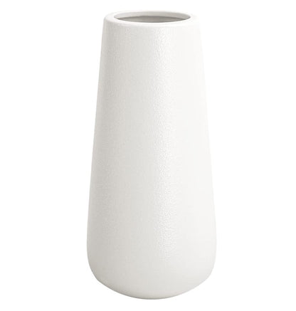 11 Inch Tall Matt White Ceramic Vases for Flowers & Pampas Grass, Classic Rustic Style Decorative Vase for Home Decor Table Centerpieces