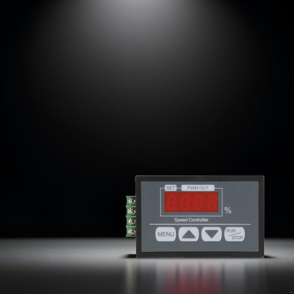 DC6-60V 30A DC PWM Motor Speed Controller Governor with Digital Display, Slow Start and Stop Speed Controller, Percentage Tachometer