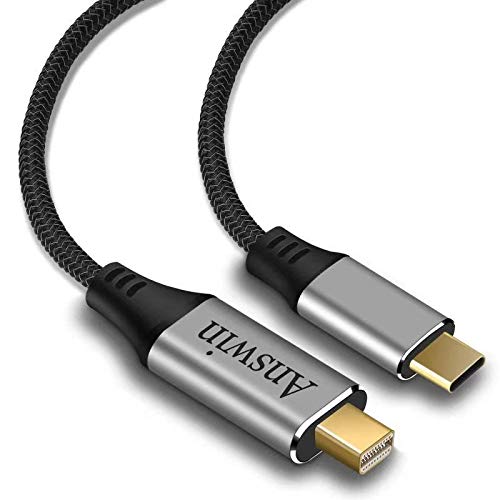 USB C to Mini DisplayPort, Answin 6Ft 4K@60Hz Thunderbolt 3 to Mini DisplayPort Cable Compatible for iPhone 15/16/17, M1-M4 MacBook Pro 2024-2018, Surface Book 2, Galaxy S20-S25, Steam Deack