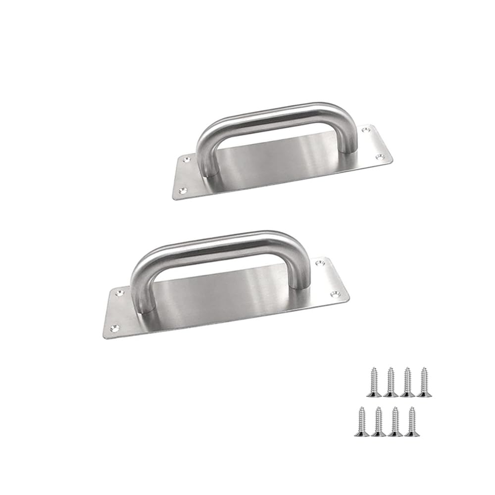 WZDXBQD Stainless Steel Door Handle, Heavy Duty Pull/Push, Sliding Barn Door Handle, 2 Pack, 7.9" x 2.6" (Rectangle)