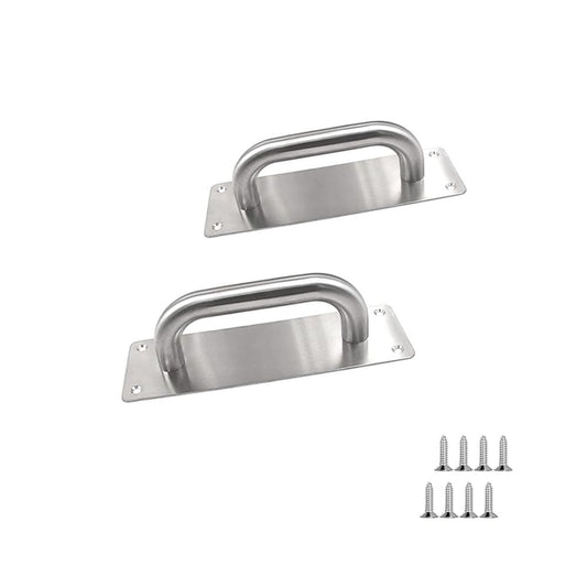WZDXBQD Stainless Steel Door Handle, Heavy Duty Pull/Push, Sliding Barn Door Handle, 2 Pack, 7.9" x 2.6" (Rectangle)