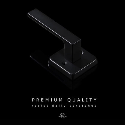 Linkaa Door Handle With Lock - Matte Black Keyless Entry for Bedroom and Bathroom (1 Pack, Privacy Push Button, Matte Black)