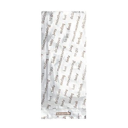 Restaurantware-Bag Tek 3.7 x 1.2 x 9.2 Inch Hot Dog Bags, 100 Small Hot Dog Wrappers - Greaseproof, Freezer-Safe, Printed Foil Accessories, Heat-Resistant, Non-Vented
