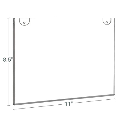 BlueValley 3 Pack Horizontal Acrylic Sign Holder 8.5 x 11 inch - Wall Mount Clear Plexiglass Flyer Sign Stand Plastic Poster Ad Picture Frame with Mounting Tape & Screw for Office Store Public Places