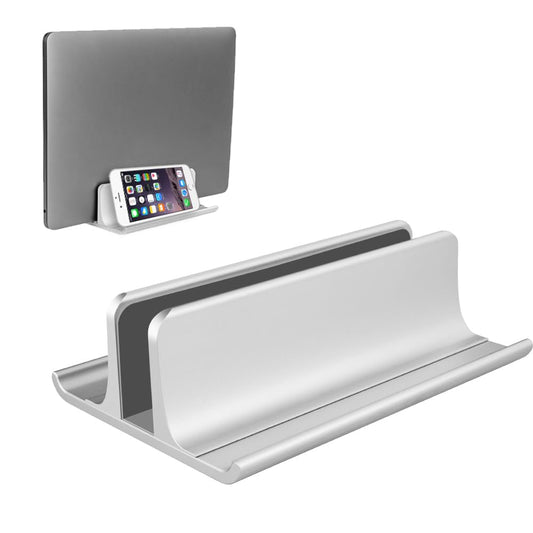 VAYDEER Vertical Laptop Stand Holder Adjustable Desktop Notebook Dock Space-Saving Three-in-one for All MacBook Pro Air, Mac,HP, Dell, Microsoft Surface,Lenovo, up to 17.3 inch Silver