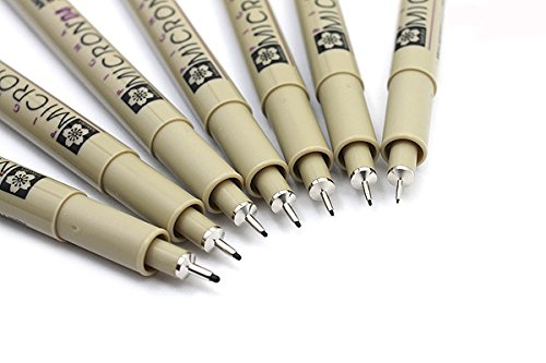 Sakura Pigma Micron pen 08 Black felt tip artist drawing pens - 8 pen set