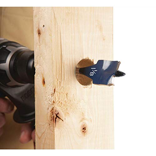 BOSCH DSB5010 Daredevil 10-Piece Standard Spade Bit Set w/Full Cone Threading and Spurred Tip, Blue