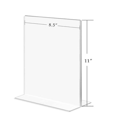 ADColor Clear Acrylic Sign Holder 8.5x11, Vertical Brochure Flyer Document Paper Display Holder for Office Desktop, Double Sided Plastic Picture Frame Table Menu Ad Display Stand for Restaurant Store Show Fairs-4Pack